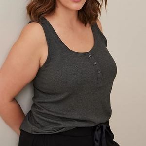 🔷RIB HENLEY SLEEVELESS SLEEP TANK